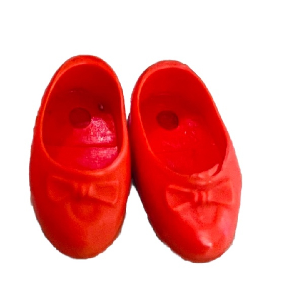 Vintage Tutti Chris Barbie Doll Shoes Red Bow Tie Flats Slip On 1960s